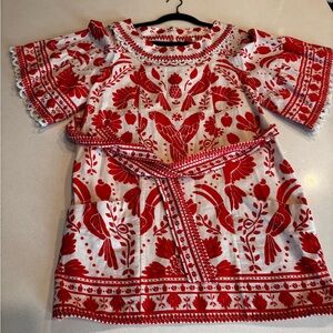 FARM Rio Red and White Mini Dress